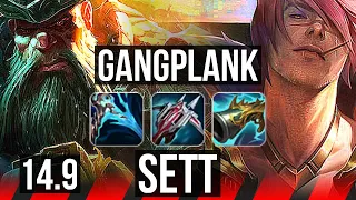 GANGPLANK vs SETT (TOP) | 7 solo kills, 1400+ games | NA Master | 14.9