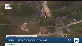 Waverly Flood Aftermath Coverage from Sky 5 August 23, 2021 at 6am