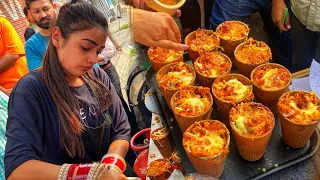 Viral Couple Selling Kulhad Pizza || Fresh Bites || Street food INDIA || Anshu Yadav