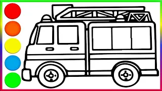 Draw a Picture of a Crane Truck for Children | Coloring Tips for Toddlers & Kids