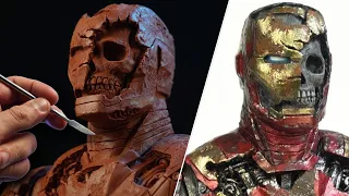 Sculpting IRON MAN ZOMBIE | Marvel Zombies [ BUST ]