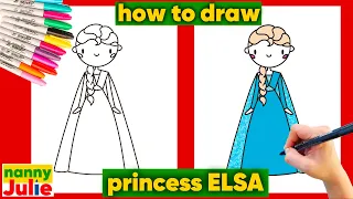 How to draw kawaii princess ELSA | FROZEN | Nanny Julie