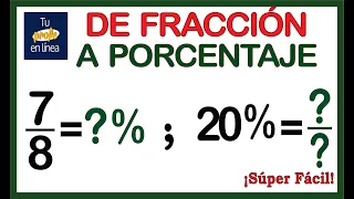 ❎CONVERTIR UNA FRACCIÓN A PORCENTAJE Y VICEVERSA - ¡Muy Fácil!🔘