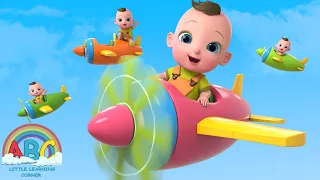 Ten Little Airplanes | Nursery Rhymes & Kids Songs | Abc Little Learning Corner