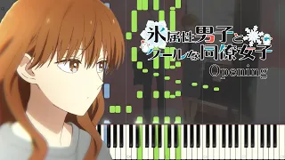 Koori Zokusei Danshi to Cool na Douryou Joshi OP - "FROZEN MIDNIGHT" | Piano Arrangement [Synthesia]