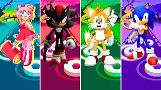 Amy Rose vs Shadow vs Tails vs Sonic || Tiles Hop EDM Rush