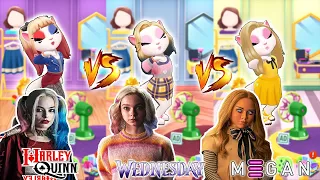 😍 My Talking Angela 2😘💖/ Harley Quinn And Enid Sinclair And M3gan Doll Makeover Vs Angela 😍🤗🔥