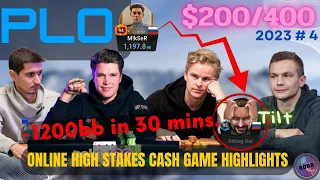 Online High Stakes PLO Cash Game  Highlights ♠️ $200/400 | 2023 #4