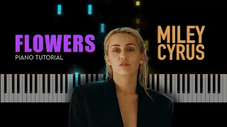 Miley Cyrus - Flowers Piano Tutorial | Flowers piano sheet music