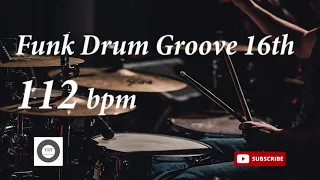 Funk Drum Groove HH 16th - 112 bpm - HQ