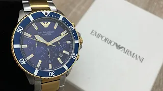 Emporio Armani Chronograph Two-Tone Stainless Steel Men’s Watch AR11362 (Unboxing) @UnboxWatches
