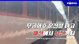 [한국철도 랜선여행] 무궁화호 운전실 타고 마산에서 부전까지 🚄 │ KORAIL Train driver's view (From  MASAN to BUJEON)