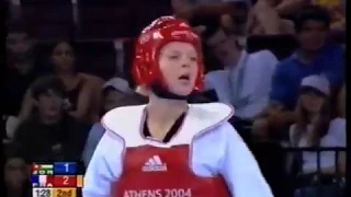 Athens 2004 Olympics Nadin Dawani Jordan vs Myriam Baverel France Taekwondo Semifinal