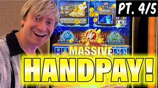 Pt.4/5 🥳 MASSIVE HANDPAY 15 Gold Heads on Timber Wolf Gold!