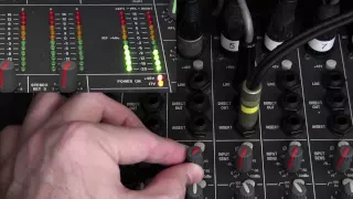 How to set gain on the mixing console