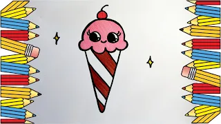 HOW TO DRAW A CUTE ICE CREAM