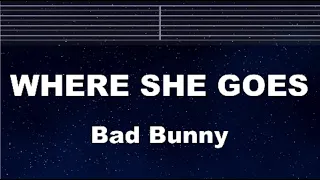 Practice Karaoke♬ WHERE SHE GOES - Bad Bunny 【With Guide Melody】 Instrumental, Lyric, BGM