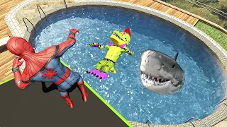 GTA 5 Epic Ragdolls | SPIDERMAN Jumping Into Pool (Euphoria Physics) Ep.49