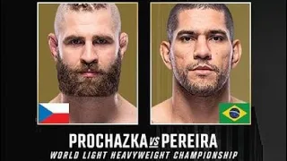 Jiri Prochazka vs. Alex “Poatan” Pereira walkouts and intros for the Vacant Light Heavyweight Title.