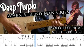 Deep Purple - When A Blind Man Cries guitar solo lesson (with tablatures and backing track)