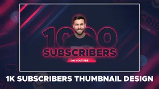 1k subscribers special thumbnail design in pixellab