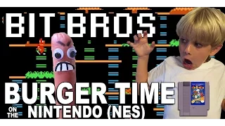 Kids Play Burger Time on NES Nintendo - BIT BROS!