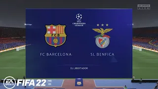 FIFA 22 - BARCELONA VS BENFICA | UEFA Champions League | Group Stage