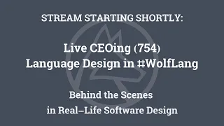 Live CEOing Ep 754: Language Design Review of Special Project Features for 14.0 continued