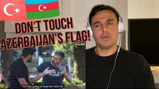 ITALIAN REACTION TO 🇹🇷 🇦🇿 TÜRKİYE'DE AZERBAYCAN BAYRAĞI YAKMAK - SOSYAL DENEY