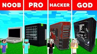 Baby Shark - NOOB vs PRO vs HACKER vs GOD: PC GAMER BUILD CHALLENGE! - Minecraft Animation