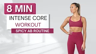 8 min INTENSE CORE WORKOUT | Spicy Ab Routine | Wrist Friendly | Modifications Provided