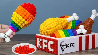 Viral RAINBOW Fried Chicken Recipe EPIC FOOD CHALLENGE 🌈| Best LEGO Fast Food Compilation