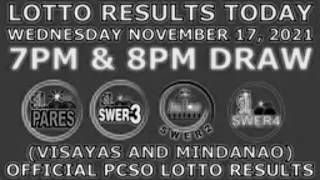 PCSO Lotto Draw Today November 17,2021 Wednesday 7&8PM STL Visayas and Mindanao Draw Results