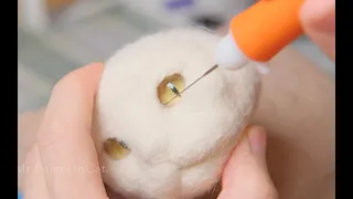 [Wool felt] Customization process of cat head【羊毛毡】猫咪头像的定制过程【羊毛フェルト】猫のプロフィールカスタマイズプロセスです。
