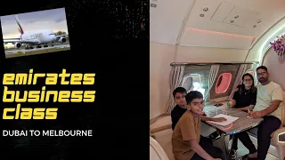 Emirates A380 Business Class Dubai to Melbourne - Aeti Abeer and Kids Travel #emirates #flight #trip