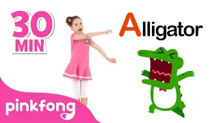 ABC Menari dengan Pinkfong | Lagu Phonics | | +Kompilasi | Video Pinkfong untuk Anak-anak