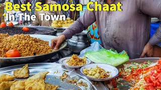 Best Channa Samosa Chaat | Tasty Samosa Chaat Jehangira Street Food | Peshawar Street Food
