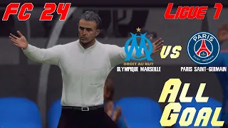 FC 24 | 23/24 Ligue 1 | Simulation | Olympique de Marseille vs Paris Saint-Germain | All Goals