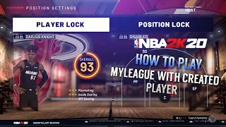 HOW TO PLAY MYLEAGUE WITH CREATED PLAYER IN NBA 2K20