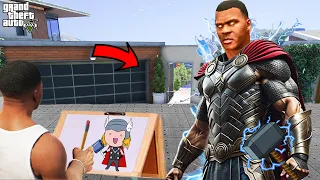 Franklin Uses Magical Painting To Make GOD THOR In Gta V ! GTA 5 new