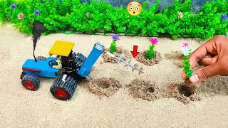 diy tractor tree planting machine science project | DIY tractor mini plough | @KeepVilla | @MiniTheQ