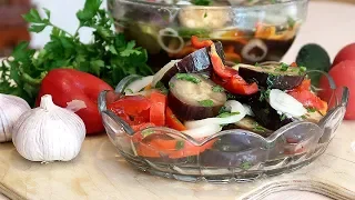 Вкусная быстрая закуска из баклажанов