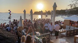 Sunset party at the Hula Hula Hvar Beach Bar on the island of Hvar | Yacht Week in Croatia 2022