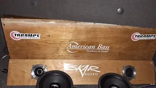 4 Skar 6.5 mids speakers  Skar rp 2000 / 2 American Bass 10" xfls.