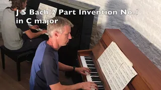 Bach 2 part invention no 1 in C arranged for two pianos by Simon Peberdy