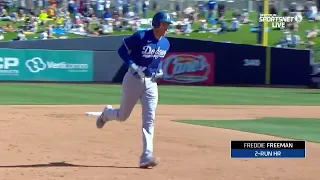 Dodgers' Freddie Freeman launches his first Spring Training home run with a majestic blast!