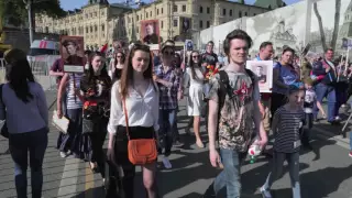 Шествие "Бессмертного полка" в Москве 9 мая 2016 г.