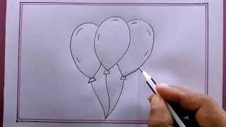 how to draw balloon easy/balloon drawing