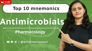 Antimicrobials - Top 10 mnemonics |Pharmacology mnemonics #neetpg  #usmle #drnikitananwani #fmge