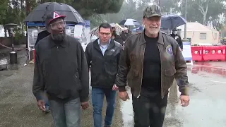 Exclusive: Arnold Schwarzenegger donates tiny homes to homeless veterans
